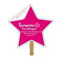 Star Stock Shape Coupon Fan w/ Wood Handle